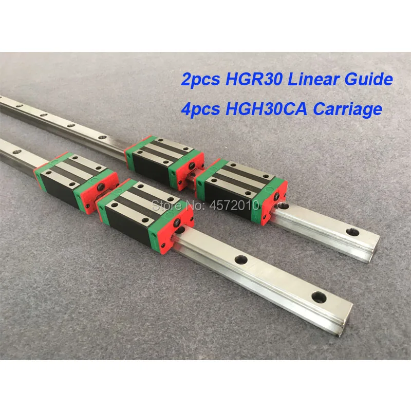 

2 pcs HGR30 - 450mm 500mm 550mm 600mm 650mm 700mm 750mm linear guide rail with 4 pcs HGH30CA linear block carriage CNC parts