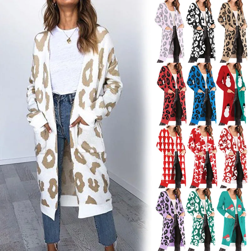 Women Cardigan Christmas Leopard Print Autumn Winter Pockets Sweater Casual Loose Cardigan -OPK
Women Cardigan Christmas Leopard Print Autumn Winter Pockets Sweater Casual Loose Cardigan -OPK