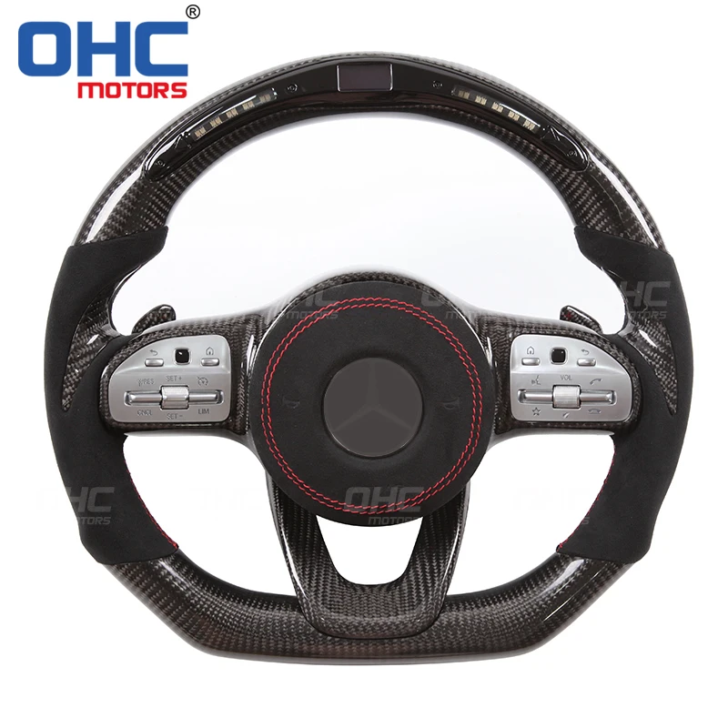 Real Carbon Fiber LED Steering Wheel compatible for Mercedes Benz W177 W205,S205 W213 W222 C257 X166 A C E S CLS G class
Real Carbon Fiber LED Steering Wheel compatible for Mercedes Benz W177 W205,S205 W213 W222 C257 X166 A C E S CLS G class