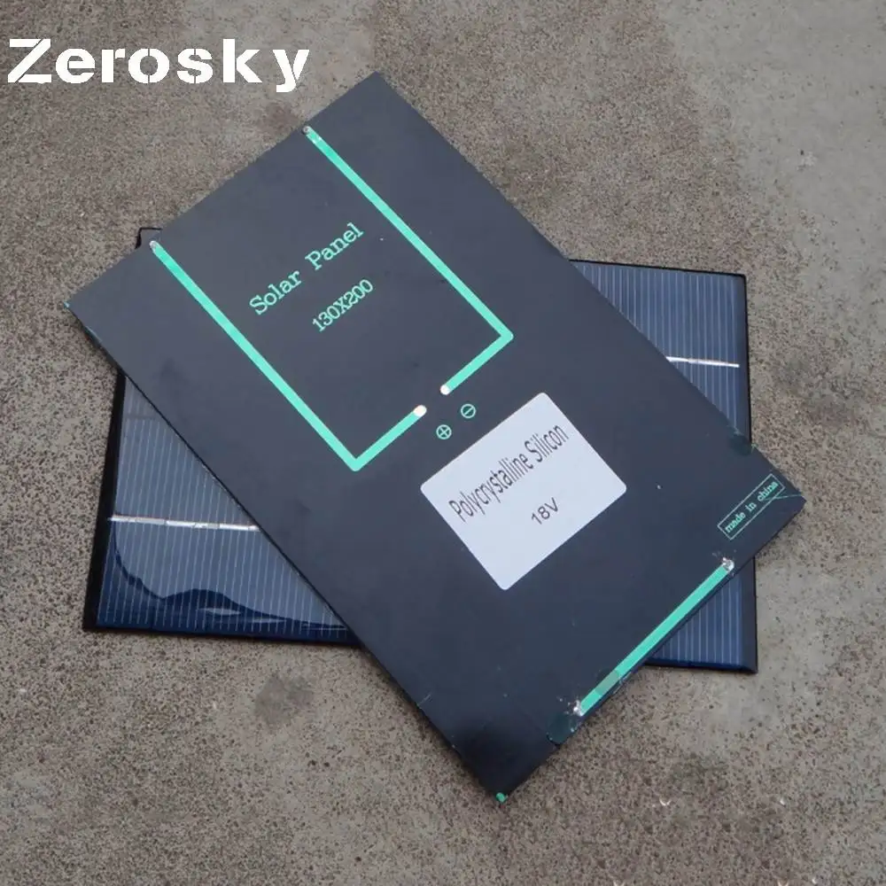 Zerosky 4.2W 18V Polycrystalline Solar Panel Cell PET Mini Solar Panel Module for DIY Charger DC Battery System 200*130mm
Zerosky 4.2W 18V Polycrystalline Solar Panel Cell PET Mini Solar Panel Module for DIY Charger DC Battery System 200*130mm