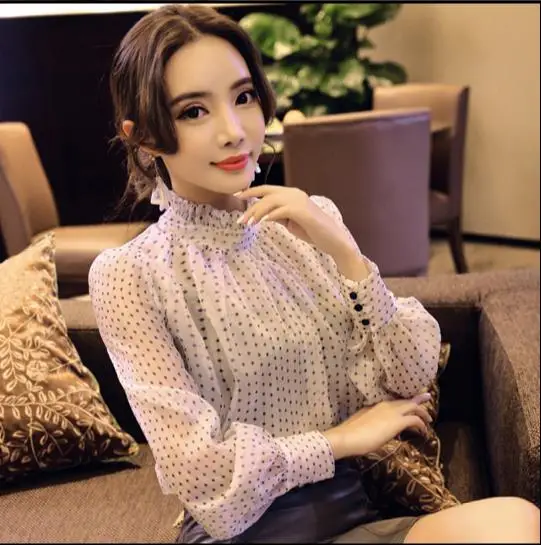 Элегантная шифоновая рубашка 2018 Весна Новая мода Для женщин blusa универсальные в