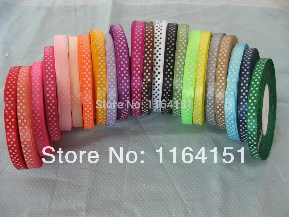 100yard Randomly mix 2 color 3/8"(1cm) satin ribbon printed white dots packing belt gift wedding party deco craft bows Accessory
100yard Randomly mix 2 color 3/8"(1cm) satin ribbon printed white dots packing belt gift wedding party deco craft bows Accessory