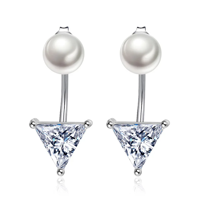 Wholesale 925 sterling silver fashion Triangle crystal pearl stud earrings jewelry women wedding gift drop shipping
Wholesale 925 sterling silver fashion Triangle crystal pearl stud earrings jewelry women wedding gift drop shipping