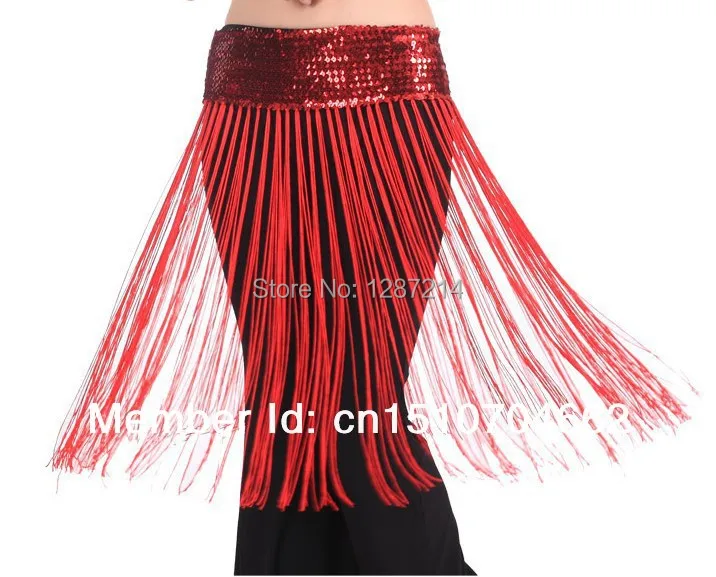 Brilliance Belly Dance Chain Tassel Fashion Wear Sequin Fringed Waist Hip Scarf Wrap | Тематическая одежда и униформа