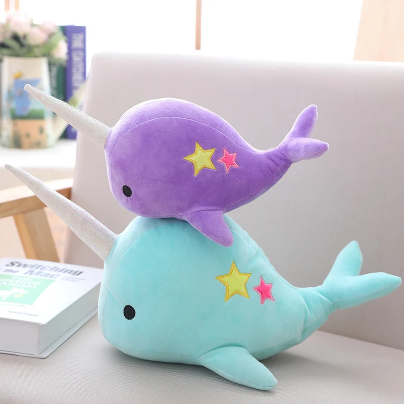 25/35cm Narwhal fat whale binary star doll plush Toy soft animal ocean sea stuffed doll Children Christmas Gift kid Brinquedos
25/35cm Narwhal fat whale binary star doll plush Toy soft animal ocean sea stuffed doll Children Christmas Gift kid Brinquedos