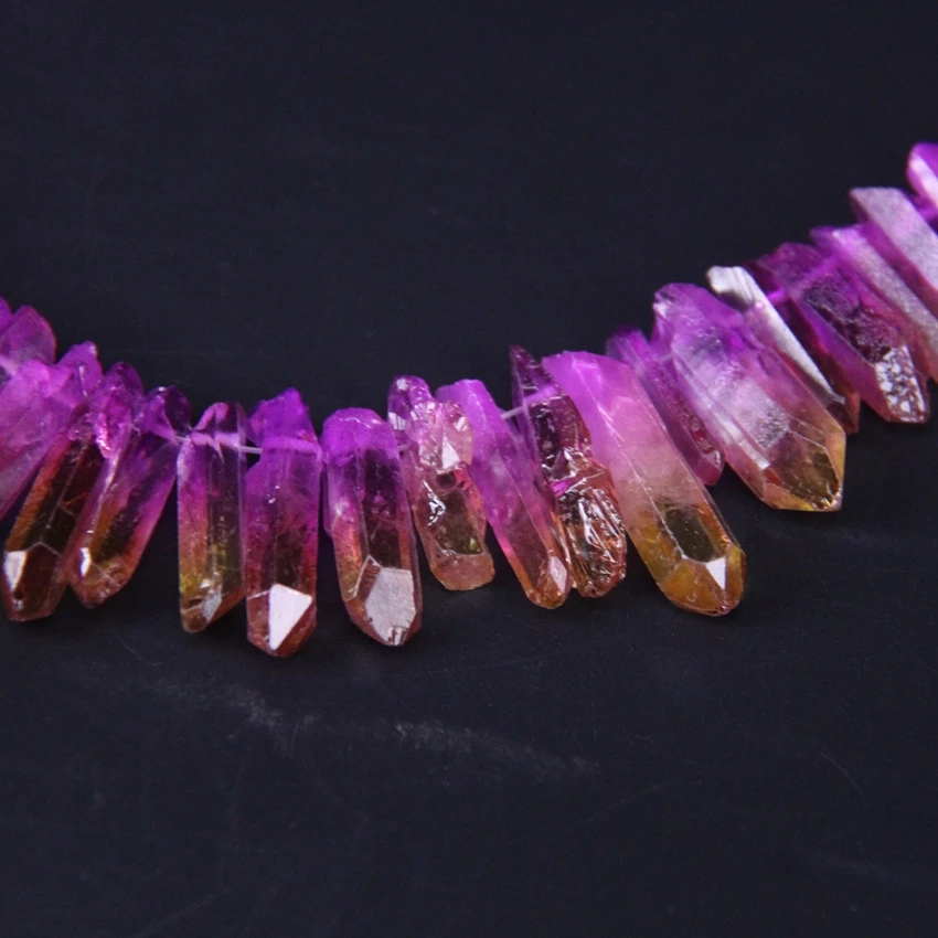 15.5"/strand Purple&Orange Titanium Raw Crystal Quartz Top Drilled Point Beads,Gradient Color Cut Crystal Stick Pendants Jewelry
15.5"/strand Purple&Orange Titanium Raw Crystal Quartz Top Drilled Point Beads,Gradient Color Cut Crystal Stick Pendants Jewelry