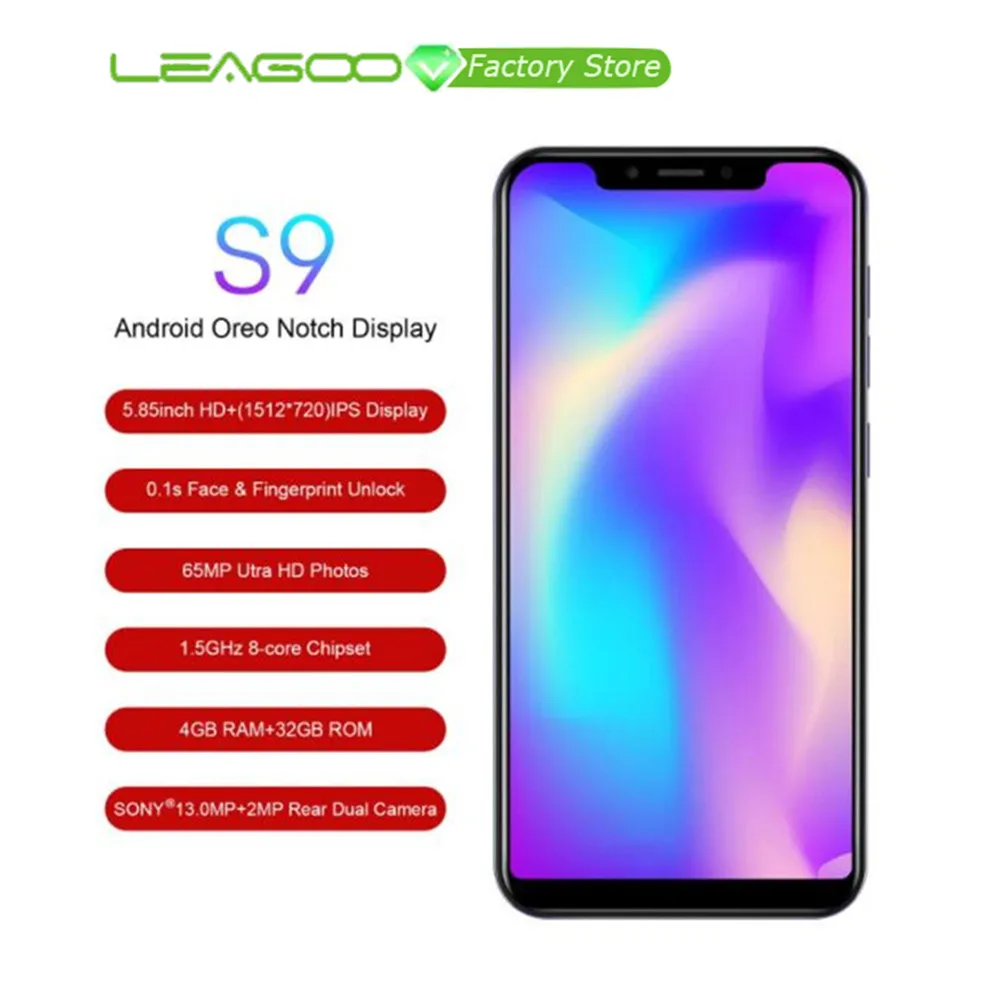 Leagoo S9 смартфон с 5 дюймовым дисплеем восьмиядерным процессором MTK6750 ОЗУ 4 Гб ПЗУ 32