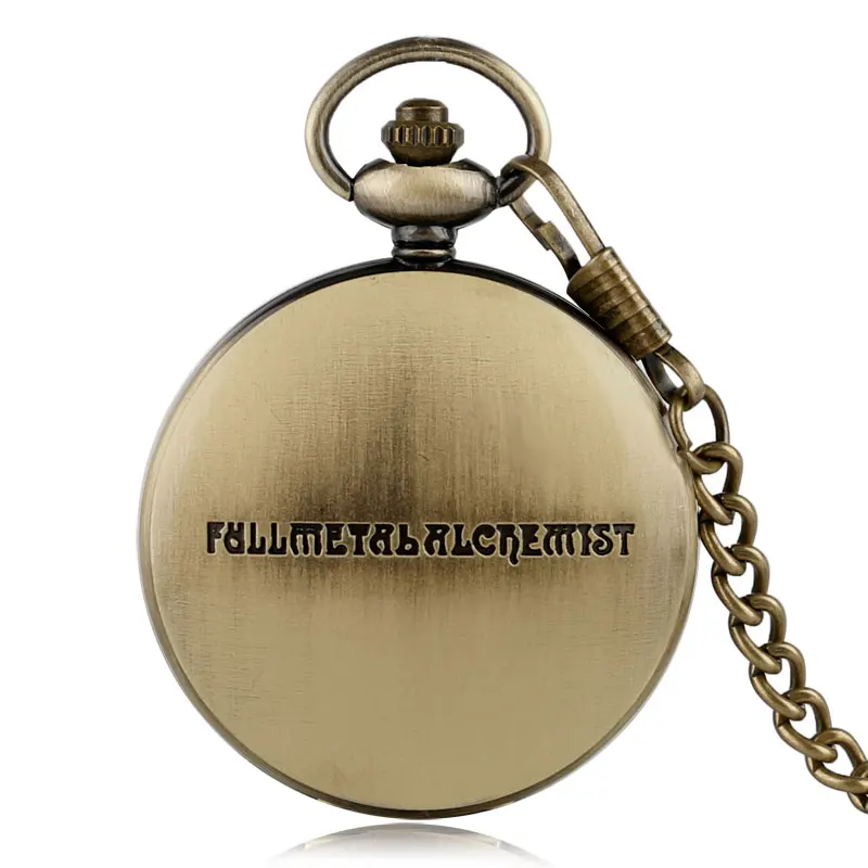 Antique Bronze Round Quartz Pocket Watches Japan Fullmetal Alchemist Designer Fob Clock Men Women Gift
Antique Bronze Round Quartz Pocket Watches Japan Fullmetal Alchemist Designer Fob Clock Men Women Gift