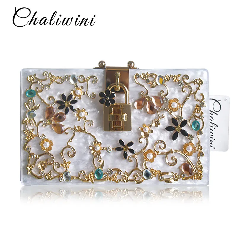 Fashion Prom evening bag diamond flower Clutch Bag hollow relief Acrylic luxury handbag banquet party purse women's Shoulder bag
Fashion Prom evening bag diamond flower Clutch Bag hollow relief Acrylic luxury handbag banquet party purse women's Shoulder bag
