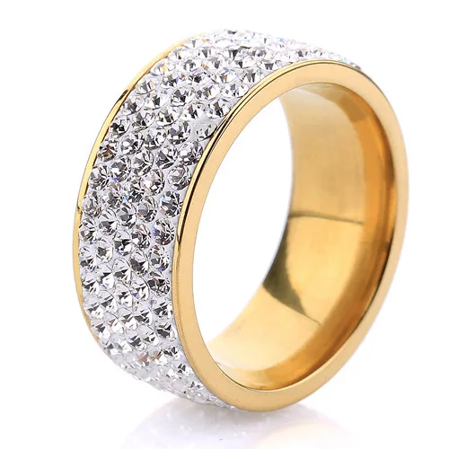 MONLA Five Rows Crystal Jewelry Wholesale Gold Color Stainless Steel Wedding Rings
MONLA Five Rows Crystal Jewelry Wholesale Gold Color Stainless Steel Wedding Rings