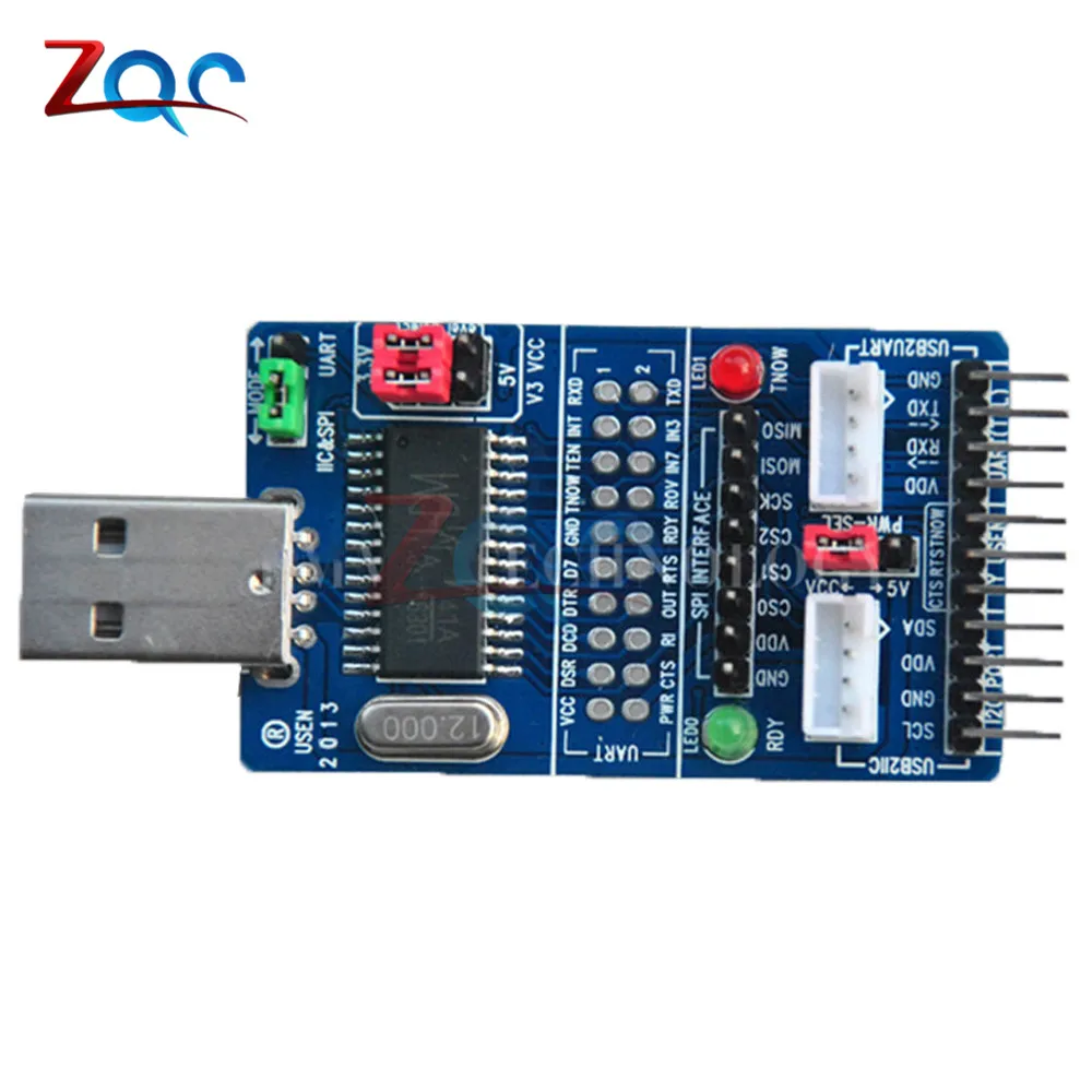 Все в 1 CH341A USB SPI I2C IIC UART TTL ISP последовательный адаптер модуль EPP/MEM конвертер для