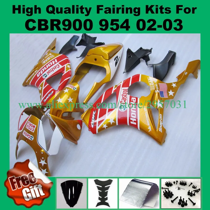 Free screws+gifts Fairing kit for HONDA CBR900RR 954 02 03 CBR 900RR 2002 2003 ABS Golden Red L325 Fairings bodywork
Free screws+gifts Fairing kit for HONDA CBR900RR 954 02 03 CBR 900RR 2002 2003 ABS Golden Red L325 Fairings bodywork