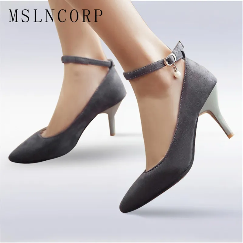 Plus Size 34-48 Fashion Women Pump Faux Suede Ankle Buckle Slip On High Heels shoes Femme Sexy Pointed Toe Wedding Party Pumps
Plus Size 34-48 Fashion Women Pump Faux Suede Ankle Buckle Slip On High Heels shoes Femme Sexy Pointed Toe Wedding Party Pumps