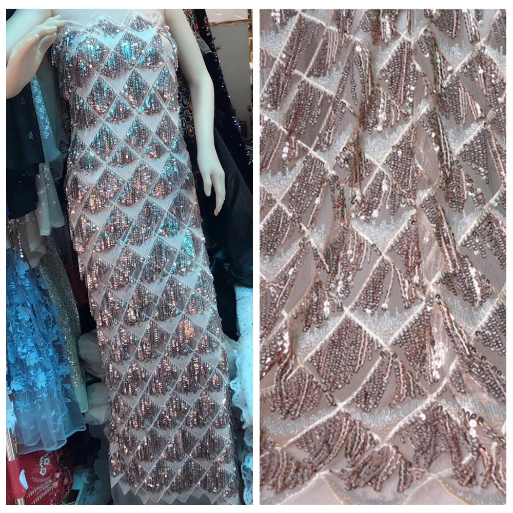 5yard 5yards Upscale African Net Champagne Sequins Lace Tissu High Quality French Tulle Lace Wedding Nigeria fabric 125cm
5yard 5yards Upscale African Net Champagne Sequins Lace Tissu High Quality French Tulle Lace Wedding Nigeria fabric 125cm