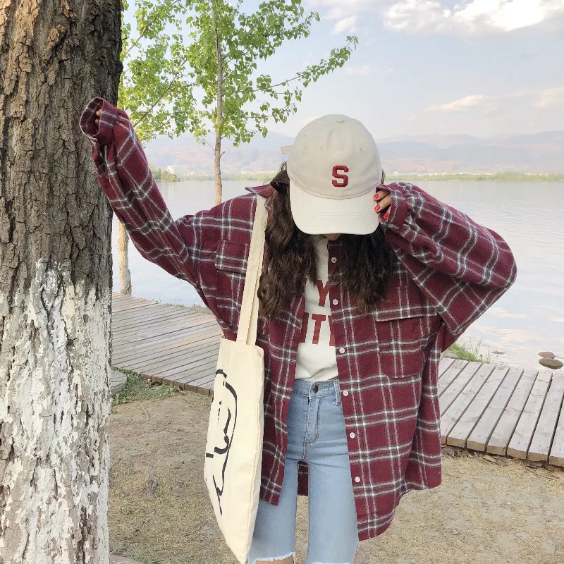 2018 Summer New Streetwear Purple Puff Sleeves Blouses Women Loose Retro Plaid Casual Shirts Students Harajuku Cotton Blusas
2018 Summer New Streetwear Purple Puff Sleeves Blouses Women Loose Retro Plaid Casual Shirts Students Harajuku Cotton Blusas