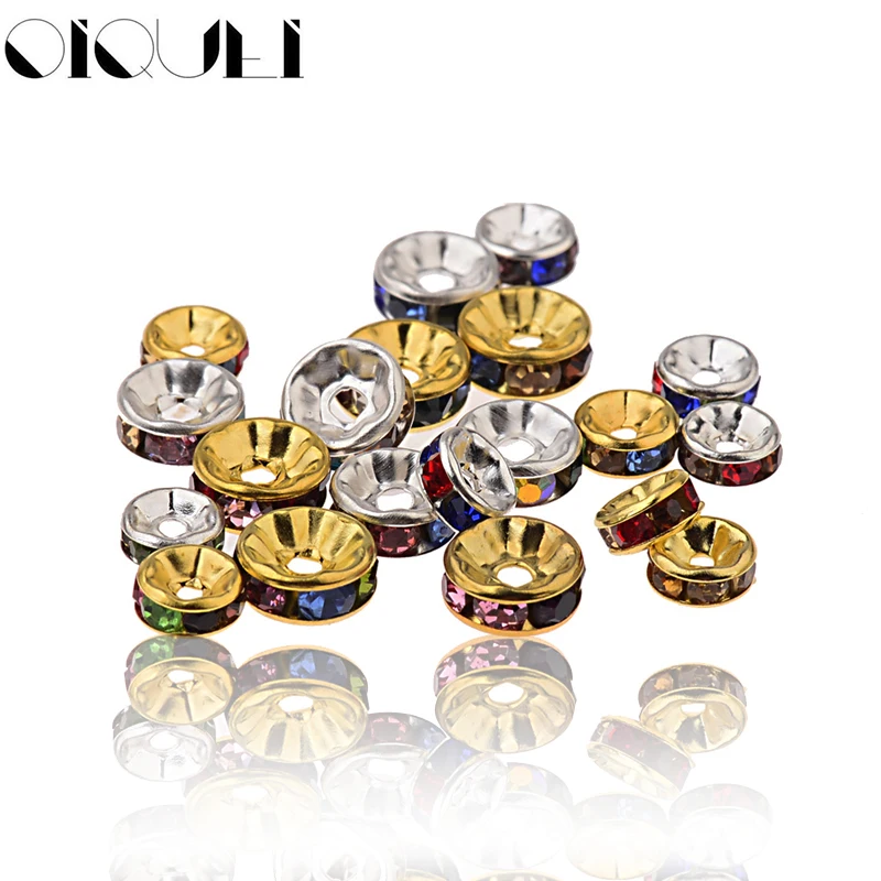 50pcs Colorful CZ Crystal Rhinestone Spacer Beads 6mm 8mm 10mm Metal Rondelle Loose Beads For DIY Jewelry Making
50pcs Colorful CZ Crystal Rhinestone Spacer Beads 6mm 8mm 10mm Metal Rondelle Loose Beads For DIY Jewelry Making