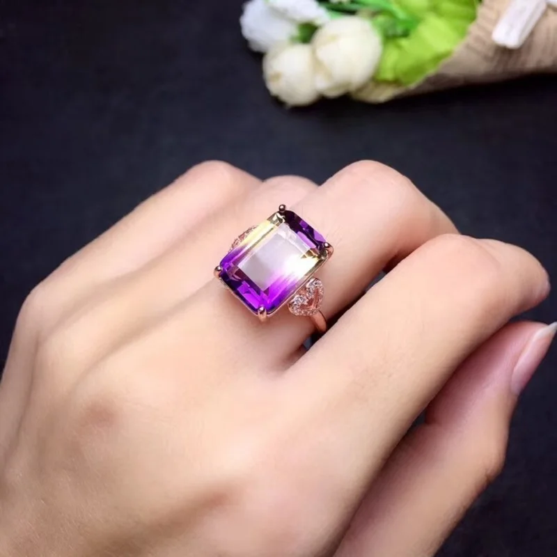Natural Rectangle Amethyst Gemstone Ring, 925 Sterling Silver, 10*14mm Birthstone Jewelry, Party Wedding Rings for Women FJ283
Natural Rectangle Amethyst Gemstone Ring, 925 Sterling Silver, 10*14mm Birthstone Jewelry, Party Wedding Rings for Women FJ283
