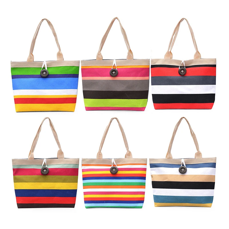 1 Pcs Colored Stripes Shopping Handbag Women Girls Canvas Large Striped Summer Shoulder Tote Beach Bag High Quality
1 Pcs Colored Stripes Shopping Handbag Women Girls Canvas Large Striped Summer Shoulder Tote Beach Bag High Quality
