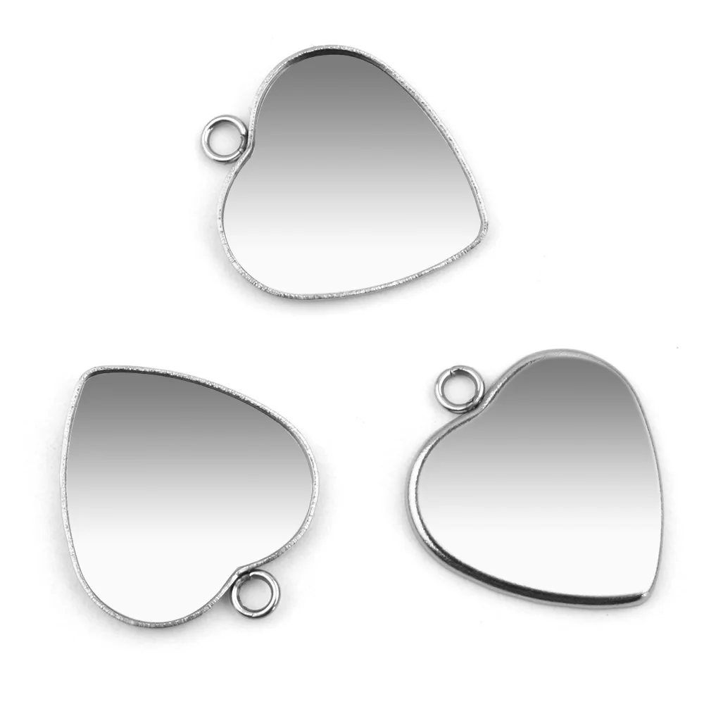 Подвеска в виде сердца из нержавеющей стали 20 шт. 19 мм/20 мм|heart tray|diy jewelryjewelry diy |