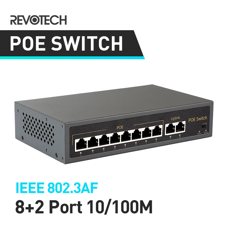 8+2 8-Port 10/100M Switch IEEE802.3af 120W 48V POE Switch Power over Ethernet for IP Camera System Network Switch
8+2 8-Port 10/100M Switch IEEE802.3af 120W 48V POE Switch Power over Ethernet for IP Camera System Network Switch
