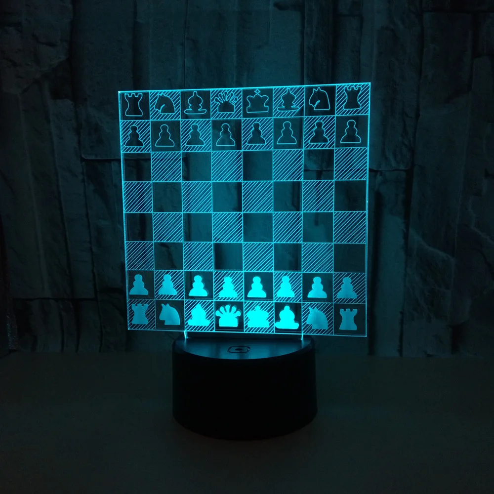 

Creative Chess 3d Vision Lamp Send Friends Birthday Gift Touch 3d Nightlight Novelty Luminaria Led Led Usb Light Fixtures