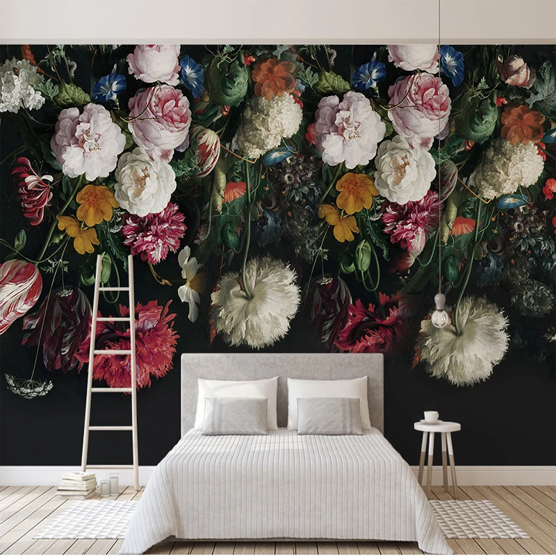 

Пользовательские фото обои 3D Европейский стиль ретро роза цветок роспись стены ткань brroom фон стены домашний Декор 3D настенная живопись