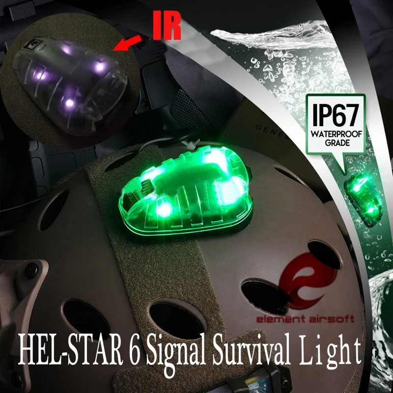 Element Airsoft HEL-STAR 6 стробоскопический светильник, ИК-красный зеленый сигнальный светильник, безопасная лампа для выживания, тактический шлем, с...
Element Airsoft HEL-STAR 6 стробоскопический светильник, ИК-красный зеленый сигнальный светильник, безопасная лампа для выживания, тактический шлем, с...