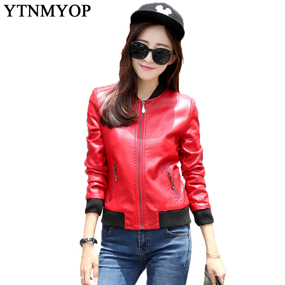 Spring And Autumn Casual Women Leather Coat Red Plus Size S-3XL Slim Leather Clothing Outerwear 2019 Long Sleeve Female Jackets
Spring And Autumn Casual Women Leather Coat Red Plus Size S-3XL Slim Leather Clothing Outerwear 2019 Long Sleeve Female Jackets