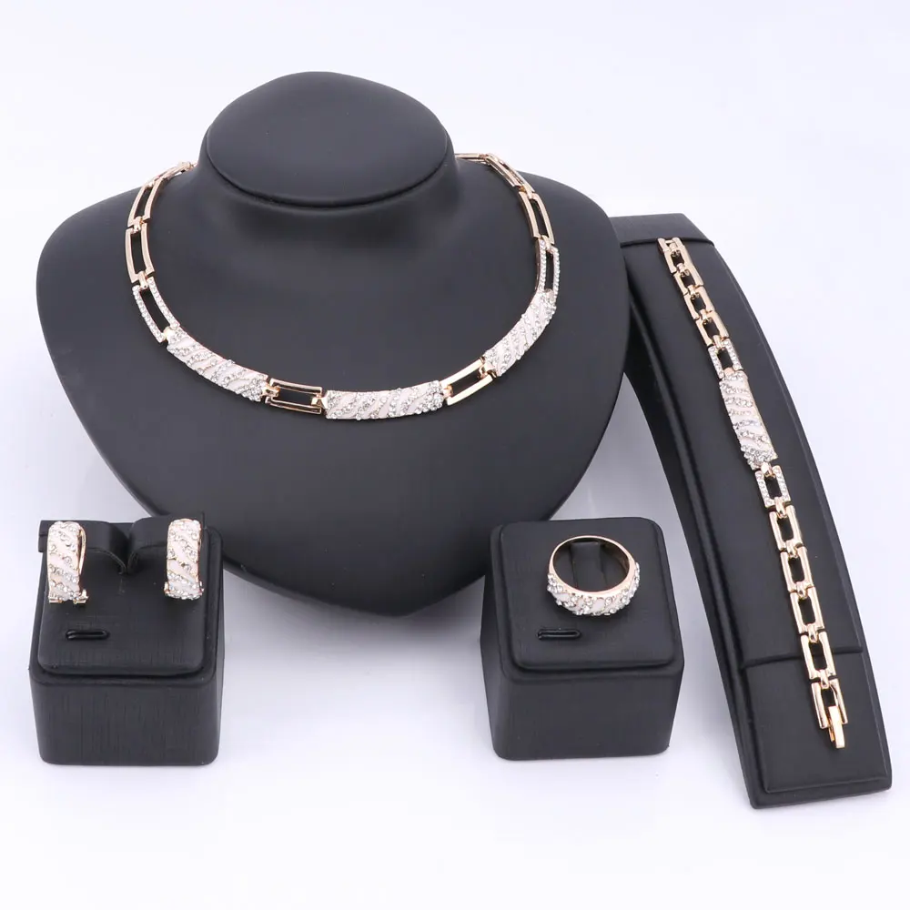 Women African Beads Jewelry Sets Cz Crystal Enamel Necklace Earring Ring Bracelet Jewelry Set Gold Color Statement Accessories
Women African Beads Jewelry Sets Cz Crystal Enamel Necklace Earring Ring Bracelet Jewelry Set Gold Color Statement Accessories