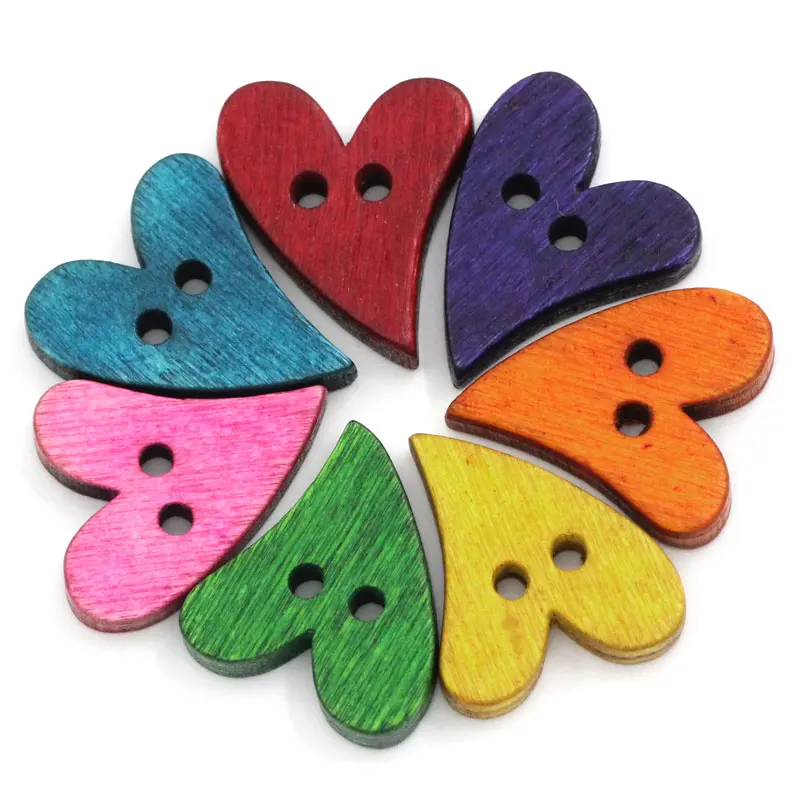 20Pcs Mixed Colors Heart Wood Sewing Accessories Wooden Buttons 2 Holes 21x17mm( 7/8"x 5/8") for DIY Clothing Crafts Decoration
20Pcs Mixed Colors Heart Wood Sewing Accessories Wooden Buttons 2 Holes 21x17mm( 7/8"x 5/8") for DIY Clothing Crafts Decoration