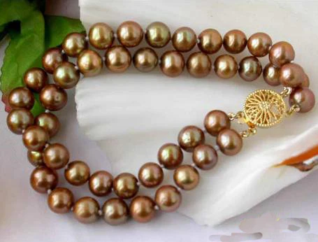 Perfect luck pearl jewellery,2rows 8inches 9mm coffee round freshwater cultured pearl bracelet
Perfect luck pearl jewellery,2rows 8inches 9mm coffee round freshwater cultured pearl bracelet