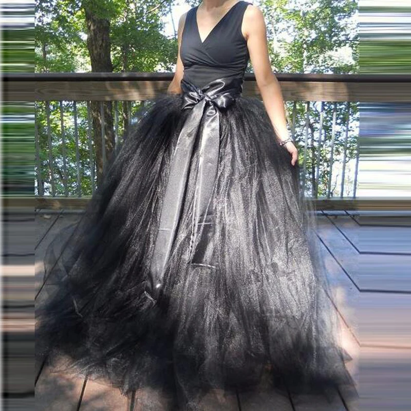 High Fashion Black Long Tulle Skirts Women Ball Gown Big Swing Maxi Skirt Chic Plicated Tulle Tutu Skirt with Sash Custom Made
High Fashion Black Long Tulle Skirts Women Ball Gown Big Swing Maxi Skirt Chic Plicated Tulle Tutu Skirt with Sash Custom Made