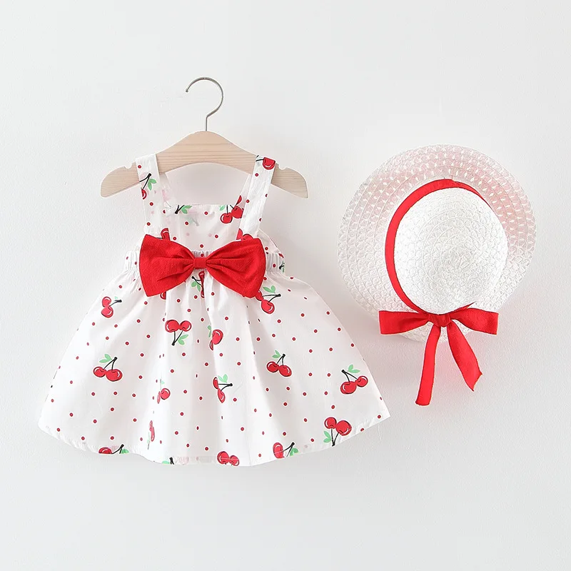 Summer Beach Baby Girls Spaghetti Strap Bow Cherry Print Pleated Tutu Dress + Sunhat Kids Infant 2Pcs Clothes vestidos
Summer Beach Baby Girls Spaghetti Strap Bow Cherry Print Pleated Tutu Dress + Sunhat Kids Infant 2Pcs Clothes vestidos