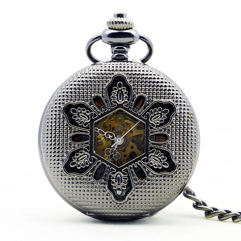 Vintage Luxury Black Metal Mechanical Pocket Watch Steampunk Watches Pin Chain Men Women Pendant Clock Gift With Gift
Vintage Luxury Black Metal Mechanical Pocket Watch Steampunk Watches Pin Chain Men Women Pendant Clock Gift With Gift