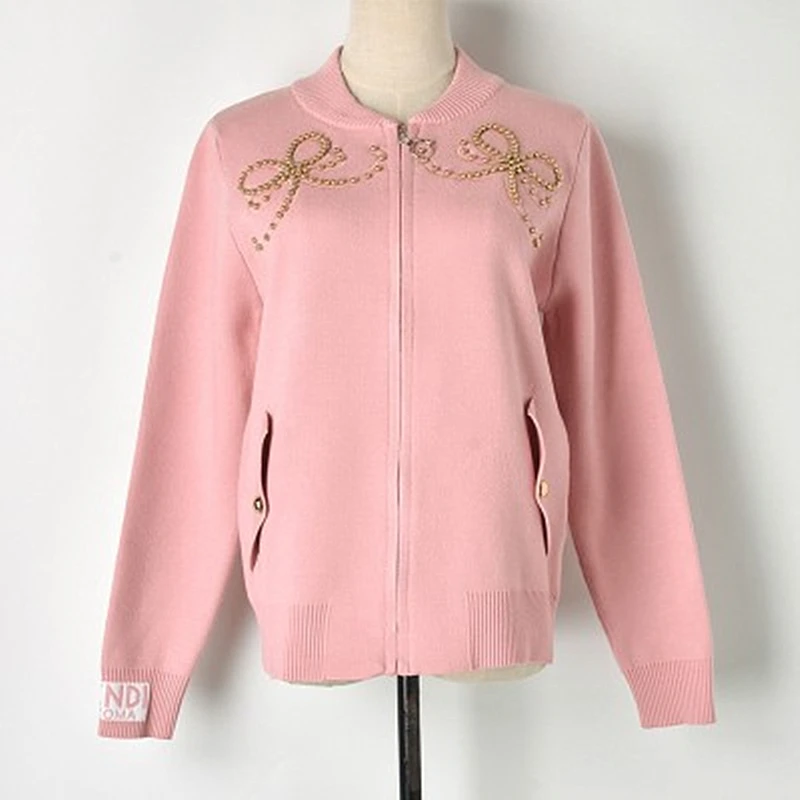 2018 Autumn And Winter New Embroidered Bow Beaded Knit Zipper Jacket Shirt Ladies Slim Fashion Comfortable
2018 Autumn And Winter New Embroidered Bow Beaded Knit Zipper Jacket Shirt Ladies Slim Fashion Comfortable
