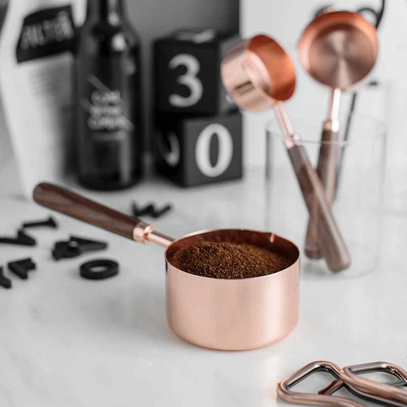 4pcs/set Black walnut handle rose gold stainless steel coffee scoop Kitchen SpoonTurkish Greek Arabic Coffee Pot
4pcs/set Black walnut handle rose gold stainless steel coffee scoop Kitchen SpoonTurkish Greek Arabic Coffee Pot