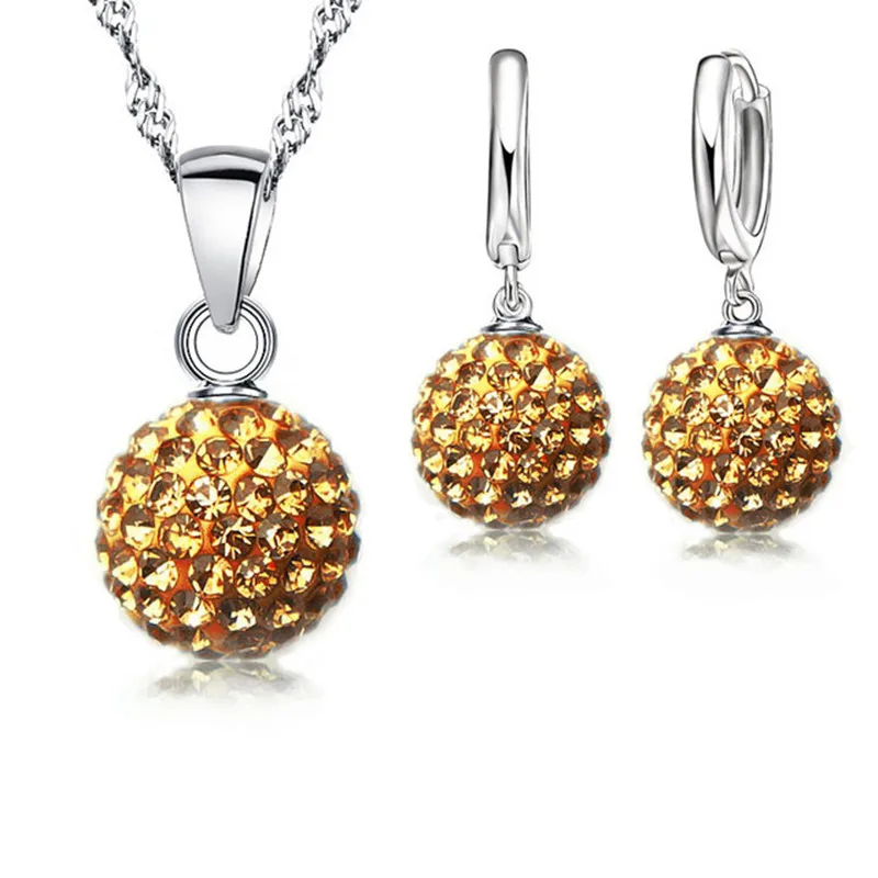 New Jewelry Sets 925 Sterling Silver Austrian Crystal Pave Disco Ball Lever Back Earring Finding Pendant Necklace Woman
New Jewelry Sets 925 Sterling Silver Austrian Crystal Pave Disco Ball Lever Back Earring Finding Pendant Necklace Woman