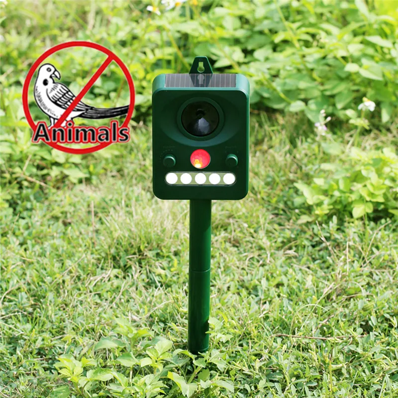 Environmental Friendly Solar LED Sonic Animal Repeller Bird Cat Dog Control Device For Garden Lawn Farms Outdoor Park Use 
Environmental Friendly Solar LED Sonic Animal Repeller Bird Cat Dog Control Device For Garden Lawn Farms Outdoor Park Use