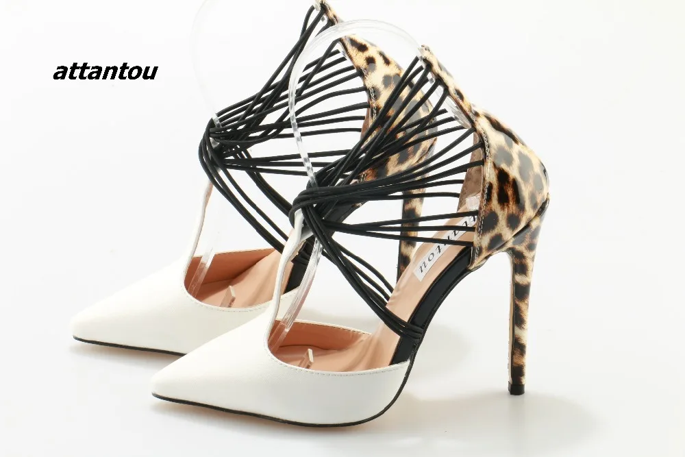 Discount Leopard Pointy Toe Ankle Wrap High Heels Women Patchwork Cross Strap Thin Heel Pumps T-bar Autumn Shoes Plus Size10
Discount Leopard Pointy Toe Ankle Wrap High Heels Women Patchwork Cross Strap Thin Heel Pumps T-bar Autumn Shoes Plus Size10