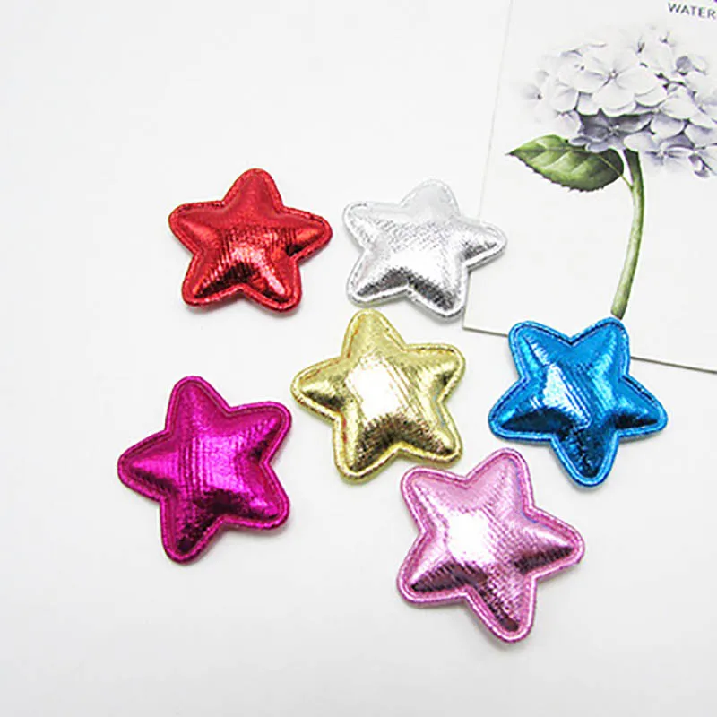 

Free shipping 2.8cm 100pcs shiny pvc Star patches glitter Felt Appliques for clothes Sewing Supplies diy craft ornament