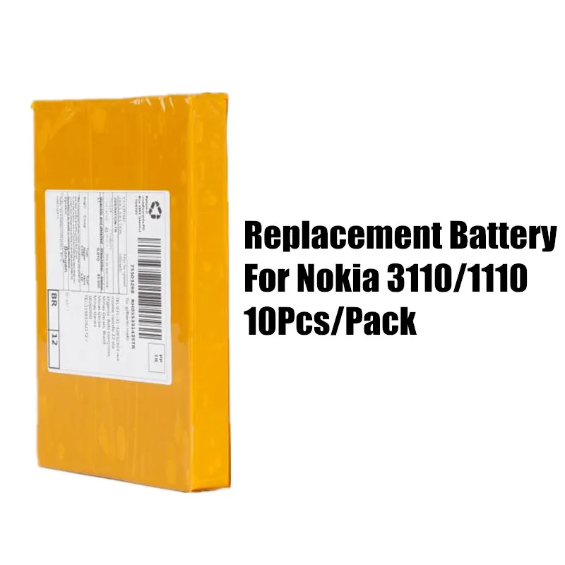 

10Pcs/Pack Replacement Battery 700mah for Nokia 1110/3110/3100/6600/C2-06/C2-00/X2-01/E50/E60/N70/N72/N91 High Quality