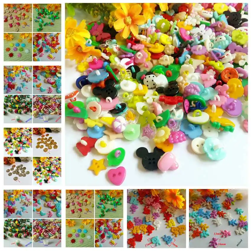 

50-100PCS mixed/single Dyed Plastic buttons coat boots sewing clothes accessories decorative button promotion