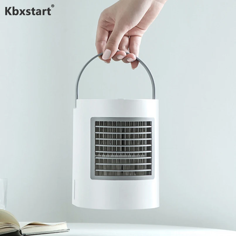 Портативный мини вентилятор Kbxstart для кондиционера USB заряжаемый с ручкой Настольный увлажнитель очиститель