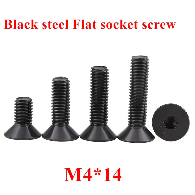 500pcs M4*14 Black Bolts DIN7991 Black steel 10.9 grade M4x14mm Hex socket flat head cap screw Countersunk head Screws Bolts
500pcs M4*14 Black Bolts DIN7991 Black steel 10.9 grade M4x14mm Hex socket flat head cap screw Countersunk head Screws Bolts