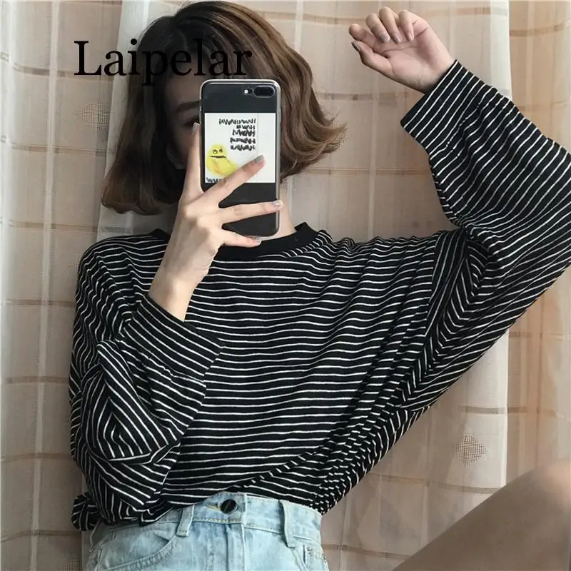 Laipelar T-Shirt Femme 2019 Spring Autumn Korean Style Harajuku Retro Long Sleeve O-neck Striped T-shirt For Women Tops
Laipelar T-Shirt Femme 2019 Spring Autumn Korean Style Harajuku Retro Long Sleeve O-neck Striped T-shirt For Women Tops