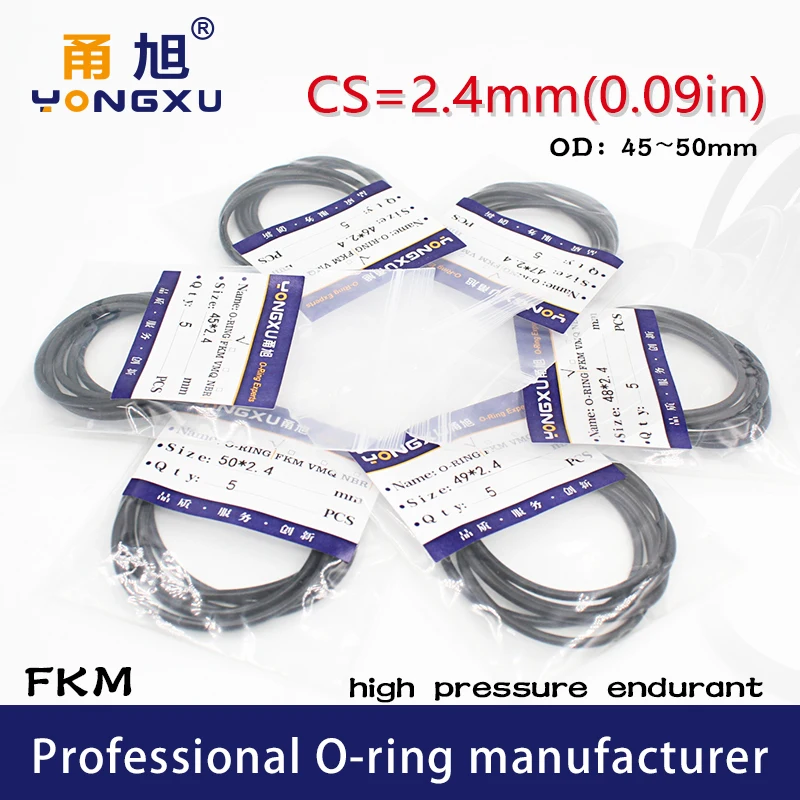 2PCS/lot Black FKM Fluorine Rubber O-rings Seals CS2.4mm OD45/46/47/48/49/50*2.4mm ORing Seal Gasket Ring Sealing Rings Washer
2PCS/lot Black FKM Fluorine Rubber O-rings Seals CS2.4mm OD45/46/47/48/49/50*2.4mm ORing Seal Gasket Ring Sealing Rings Washer