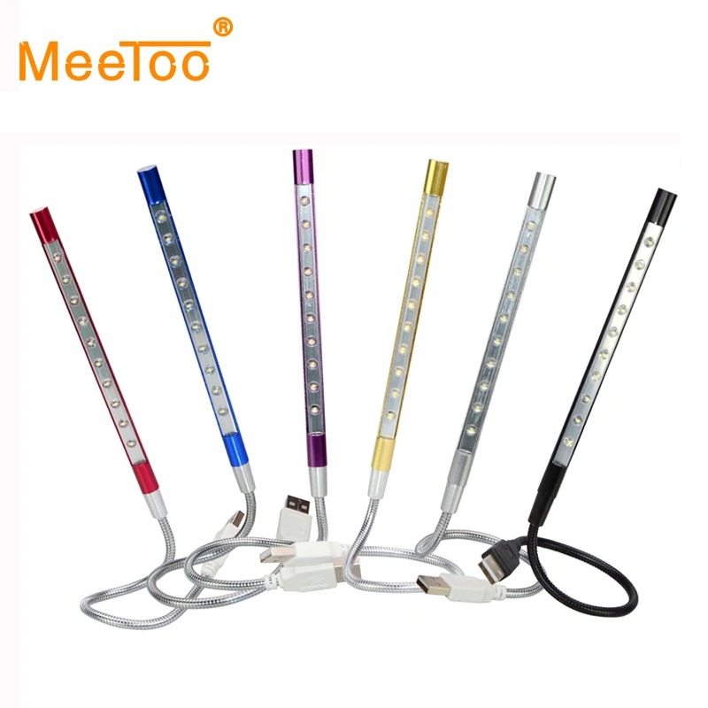 Светодиодная лампа для чтения MeeToo 10 светодиодов USB металлисветильник материал|book