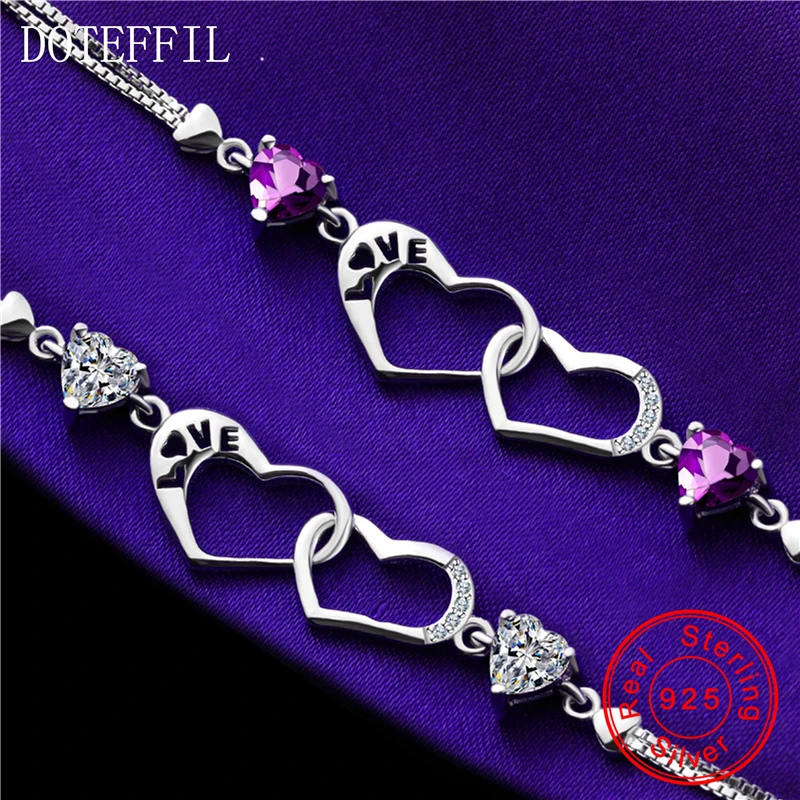 925 Silver Women Bracelet Fashion Charm Heart Silver Bracelet AAAA Zircon Brand Jewelery
925 Silver Women Bracelet Fashion Charm Heart Silver Bracelet AAAA Zircon Brand Jewelery