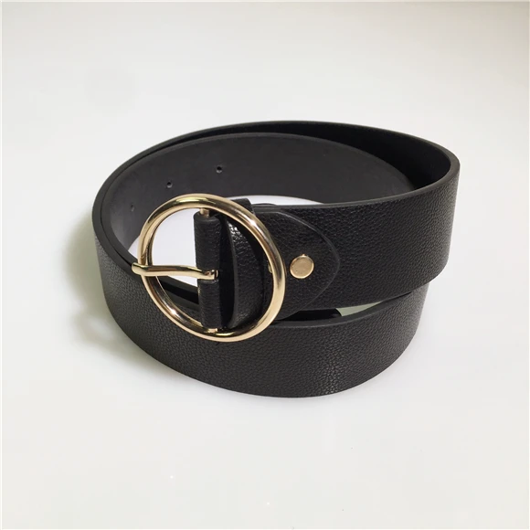 HOT Gold Round buckle belts female leisure jeans wild belt without pin metal buckle brown leather black strap belt women
HOT Gold Round buckle belts female leisure jeans wild belt without pin metal buckle brown leather black strap belt women