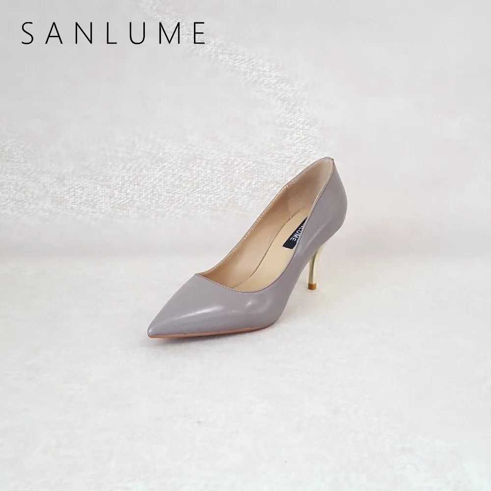 SANLUME Women Sexy Genuine leather High heels Basic Model Pumps Lady Pointed Toe Pink Nude Wedding shoes inside sheepskin
SANLUME Women Sexy Genuine leather High heels Basic Model Pumps Lady Pointed Toe Pink Nude Wedding shoes inside sheepskin